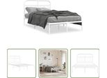 The Living Store Struttura Letto Con Testiera In Metallo Bianco 120X190 Cm