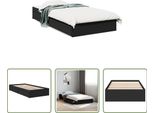 The Living Store Giroletto Con Cassetti Nero 75X190 Cm In Materiale Ligneo