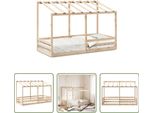 The Living Store Lettino Con Tetto 100X200 Cm In Legno Di Pino Massiccio