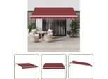 The Living Store Tenda Da Sole Automatica Wine Red 400X300 Cm