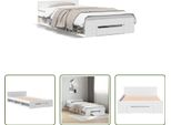 The Living Store Struttura Letto Con Cassetto Bianco 90X200 Cm In Materiale Ligneo
