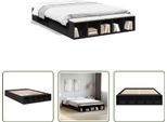 The Living Store Struttura Letto Nera 150X200 Cm In Materiale Ligneo