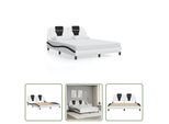 The Living Store Struttura Letto Con Testiera Bianca E Nera 160X200 Cm In Ecopelle