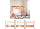 The Living Store Lettino Con Tetto In Cera Marrone 80X200 Cm In Legno Di Pino Massiccio