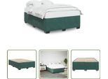 The Living Store Struttura Letto In Velluto Verde Scuro 160X200 Cm