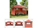 The Living Store Tenda Per Feste Pieghevole Pop-Up Con 3 Pannelli Laterali Terracotta
