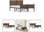 The Living Store Struttura Letto Con Testiera E Pediera In Metallo 120X190 Cm