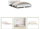 The Living Store Letto In Legno Massiccio Senza Materasso Bianco 120X200 Cm In Legno Di Pino