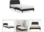 The Living Store Struttura Letto Con Testiera Bianca E Nera 100X200 Cm In Ecopelle