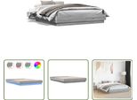 The Living Store Struttura Letto Con Led Grigio Rovere Sonoma 120X200 Cm