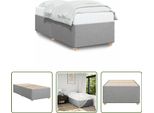 The Living Store Struttura Letto Grigio Chiaro 90X190 Cm In Tessuto