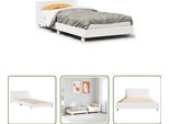 The Living Store Letto In Legno Massiccio Senza Materasso Bianco 75X190 Cm In Legno Di Pino