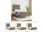 The Living Store Struttura Letto Con Testiera Taupe 90X190 Cm In Tessuto