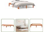 The Living Store Letto In Legno Massiccio Senza Materasso Cera Marrone 120X190 Cm Legno Di Pino