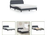 The Living Store Letto Con Materasso Grigio Scuro 120X200 Cm In Velluto