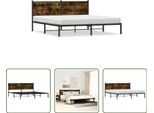 The Living Store Struttura Letto Con Testata In Metallo Rovere Fumé 160X200 Cm