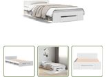 The Living Store Struttura Letto Con Cassetto Bianco 75X190 Cm In Materiale Ligneo