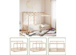 The Living Store Lettino Con Tetto Bianco 80X200 Cm In Legno Di Pino Massiccio