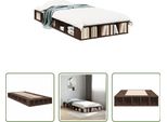 The Living Store Struttura Letto In Rovere Marrone 90X190 Cm In Materiale Ligneo