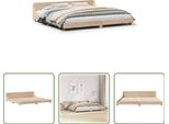 The Living Store Letto In Legno Massiccio Senza Materasso 200X200 Cm Pino