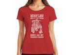Professionalmente Volevo Lavorare Con Le Persone Grim Reaper Humour Dark Ladies T-Shirt, Red, L