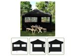 The Living Store Tenda Per Feste Pieghevole Pop-Up Con 2 Pannelli Laterali Nero