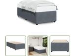 The Living Store Struttura Letto Grigio Scuro 80X200 Cm In Velluto