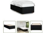 The Living Store Struttura Letto Nera 100X200 Cm In Tessuto