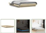 The Living Store Struttura Letto Con Led Rovere Sonoma 120X190 Cm Materiale Legno