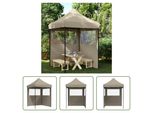 The Living Store Tenda Per Feste Pieghevole Pop-Up Con 2 Pannelli Laterali Taupe