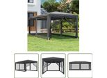 Tenda Per Feste The Living Store Con 6 Pareti Laterali In Rete Antracite 3X6 M Hdpe