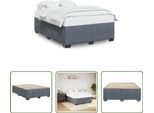 The Living Store Struttura Letto Grigio Scuro 140X200 Cm In Velluto