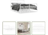 The Living Store Struttura Letto Con Testiera E Pediera In Metallo Bianco 150X200 Cm
