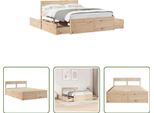 The Living Store Letto In Legno Massiccio Senza Materasso 120X200 Cm In Legno Di Pino