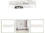 The Living Store Letto In Legno Massiccio Bianco 75X190 Cm Pino