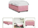 The Living Store Rete Da Letto Rosa 80X200 Cm In Velluto