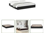 The Living Store Giroletto Con Cassetti Nero 200X200 Cm In Materiale Ligneo