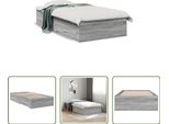 The Living Store Struttura Letto Con Cassetti Grey Sonoma 90X190 Cm In Materiale Ligneo