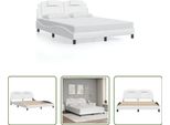 The Living Store Struttura Letto Con Testiera Bianca 160X200 Cm In Ecopelle