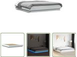 The Living Store Giroletto Con Led Bianco 160X200 Cm Materiale In Legno
