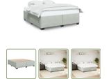 The Living Store Struttura Letto Grigio Chiaro 180X200 Cm In Velluto