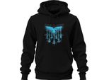Hugin E Munin Odino Mitologia Vichinga Corvo Nordico Rune Unisex Felpa Con Cappuccio, Nero, 3XL