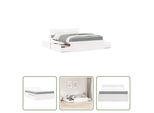 The Living Store Letto Con Cassetti E Materasso Bianco 140X200 Cm In Legno Massiccio