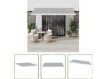 The Living Store Tenda Retrattile Antracite E Bianca 4X3 M In Tessuto E Alluminio