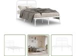 The Living Store Struttura Letto Con Testiera In Metallo Bianco 120X190 Cm