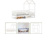 The Living Store Letto Da Giorno Con Tetto Bianco 80X200 Cm In Legno Di Pino Massiccio