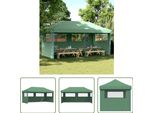 The Living Store Tenda Per Feste Pieghevole Pop-Up Con 3 Pannelli Laterali Verde