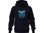 Hugin E Munin Odino Mitologia Vichinga Corvo Nordico Rune Unisex Felpa Con Cappuccio, Navy, 3XL