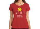 Smile You Can't Kill Them All Black Humour Smiley Ladies T-Shirt, Rosso, S