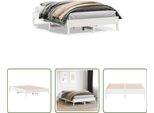 The Living Store Letto In Legno Massiccio Bianco 150X200 Cm Pino